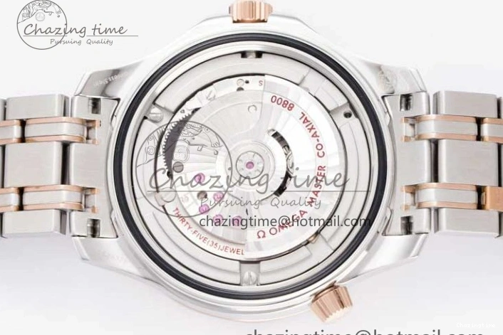 1218 UrbanChic Seamaster Diver 300M SS RG Black Ceramic Bezel JVSF 1:1 Best Edition Black Dial on SS RG Bracelet A 7786